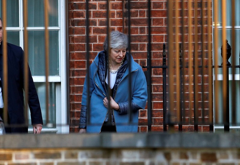 Britain's Prime Minister Theresa May is seen outside Downing Street in London