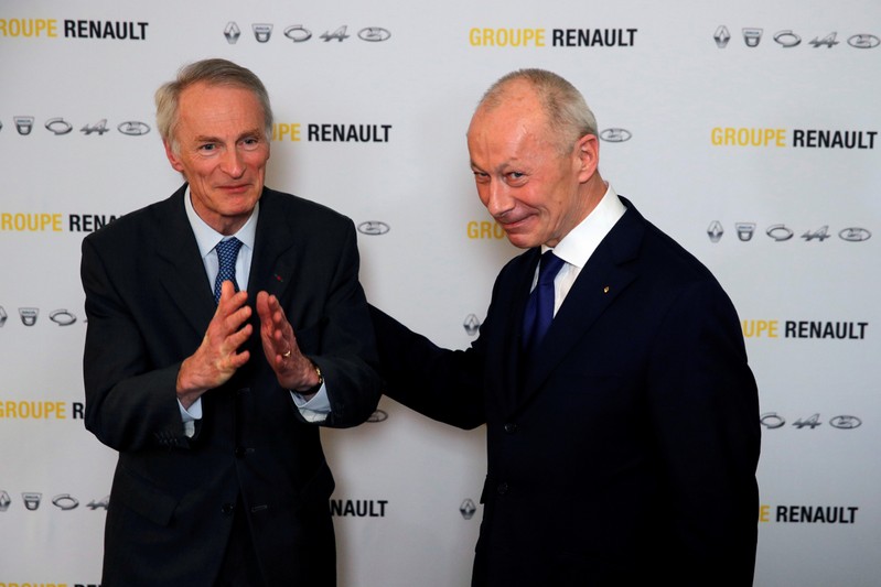 FILE PHOTO: Jean-Dominique Senard, newly-appointed Chairman of Renault, poses with Thierry