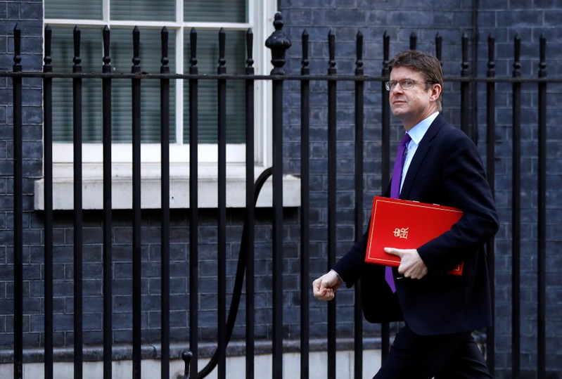 Britain's Secretary of State for Business Greg Clark is seen outside of Downing Street in