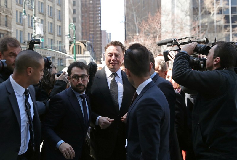 Tesla CEO Elon Musk arrives at Manhattan federal court