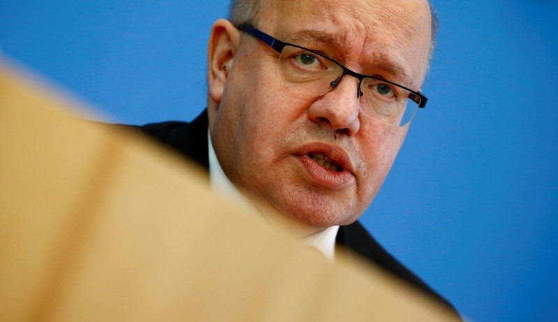 German Economy Minister Peter Altmaier addresses a news conference to present the 2019 spring