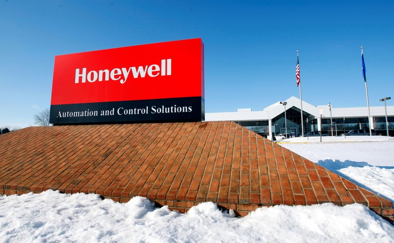 FILE PHOTO: View of corporate sign outside the Honeywell International Automation and Control