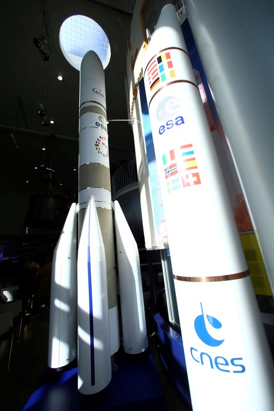 FILE PHOTO: A model of Europe's next-generation space rocket Ariane 6 is pictured at the DLR in
