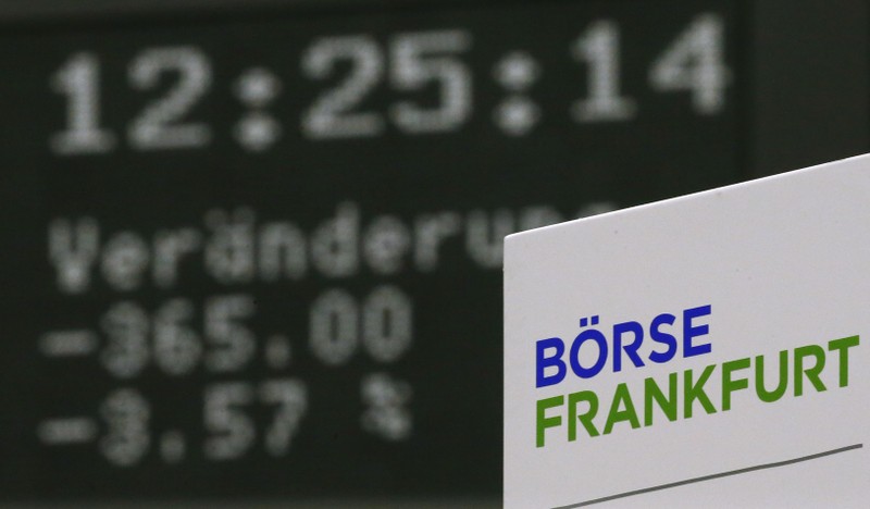 German share price index DAX board is seen at Frankfurt's stock exchange