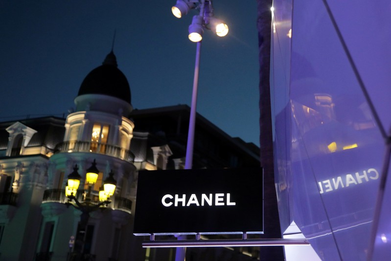 Chanel logo is seen on the company's store in Monte Carlo