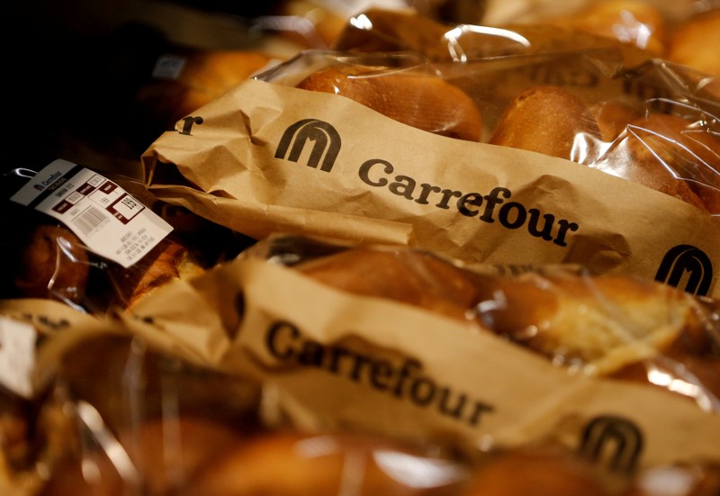 FILE PHOTO: Bread products on the shelves inside the Carrefour hypermarket at the Two Rivers