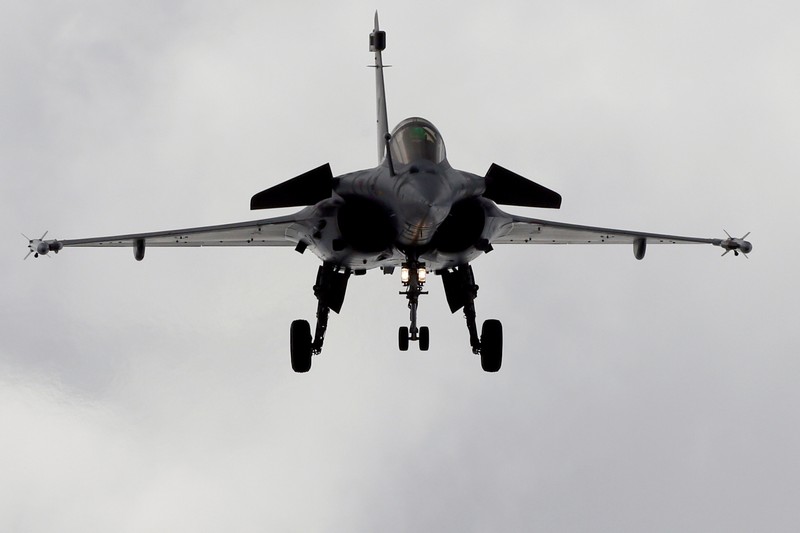 A Dassault Rafale fighter performs at the 53rd International Paris Air Show at Le Bourget