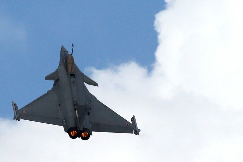 A Dassault Rafale fighter performs at the 53rd International Paris Air Show at Le Bourget