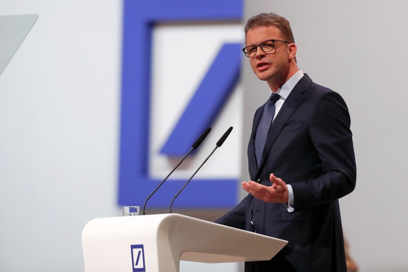 CEO Sewing attends the annual shareholder meeting of Deutsche Bank in Frankfurt