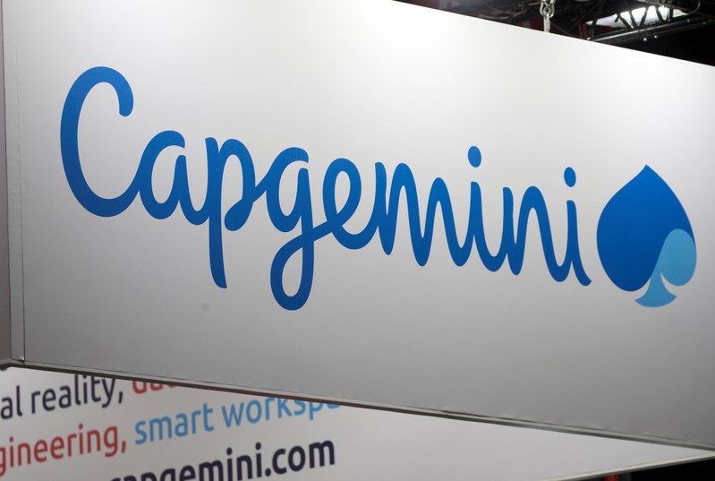 The logo of Capgemini is pictured during the Viva Tech start-up and technology summit in Paris