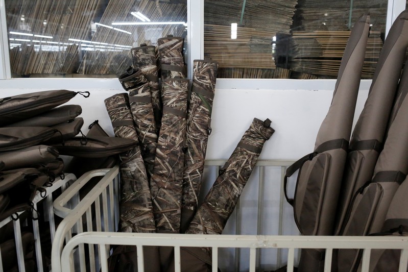 Unfinished bags for guns for U.S market at Yakeda Outdoor Travel Products Co. LTD in Yangon