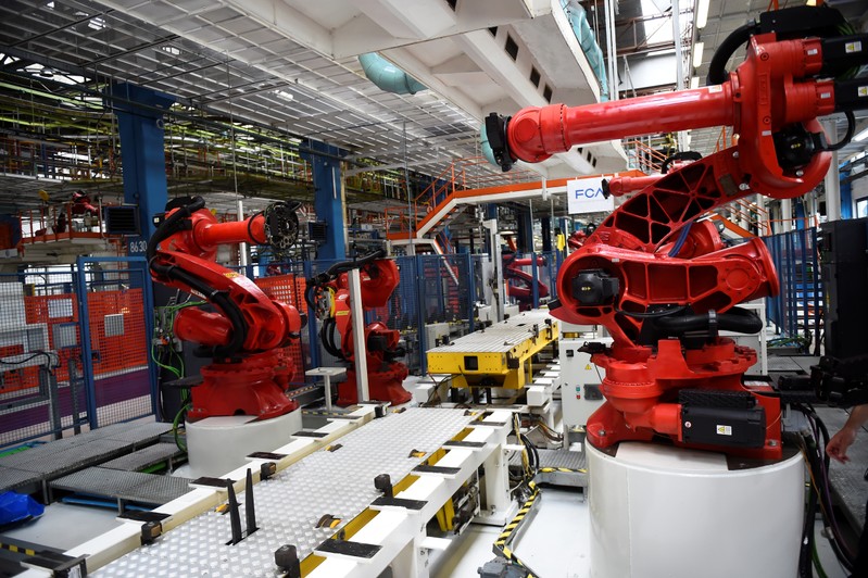 Ceremony to mark the installation of the first robot on the production line for the new