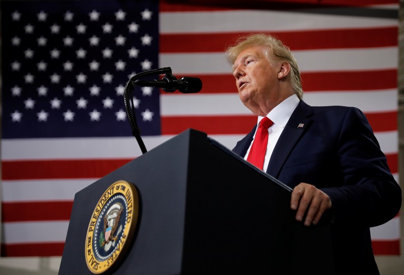 U.S. President Trump visits Derco Aerospace in Milwaukee, Wisconsin