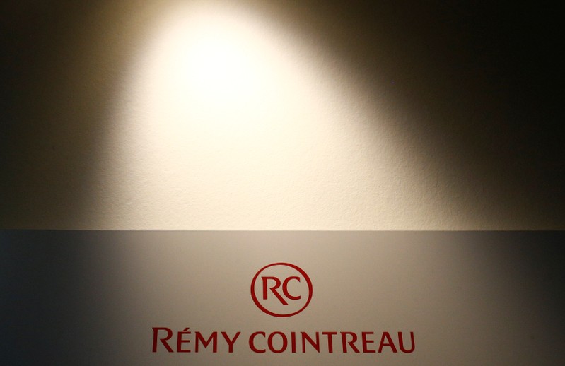 The logo of Remy Cointreau SA is pictured in the Cointreau distillery in