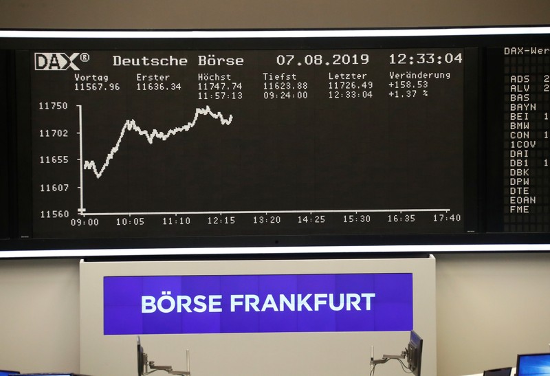 The German share price index DAX graph is pictured at the Frankfurt Stock Exchange