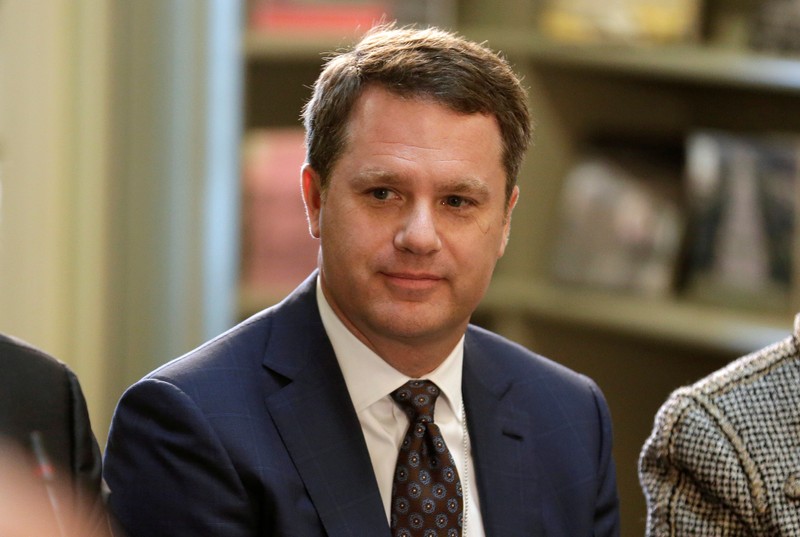 FILE PHOTO: CEO of Walmart Doug McMillon, pictured during a discussion in Washington, April 11,