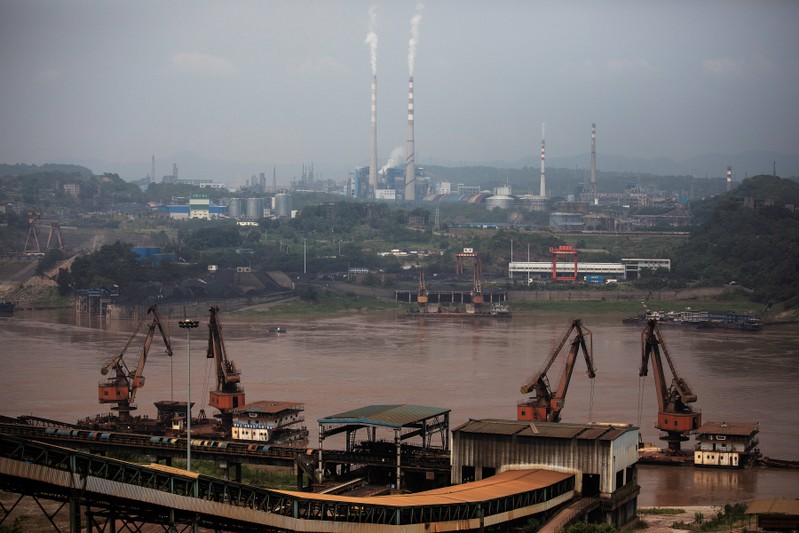 General view of a dock for Chongqing Iron and Steel on the Yangtze river in Changshou