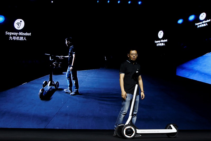 Ninebot President Wang Ye unveils semi-autonomous scooter KickScooter T60 that can return