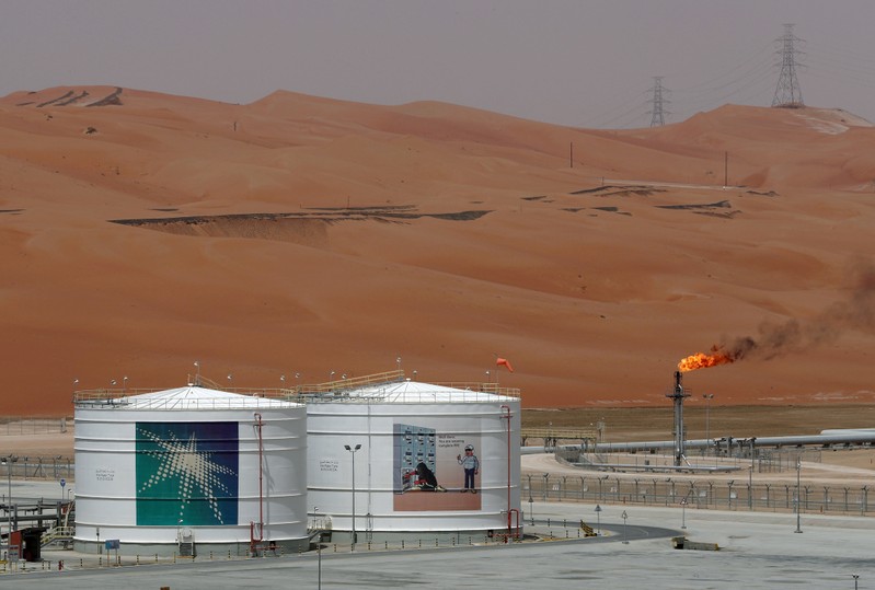 FILE PHOTO: Production facility is seen at Saudi Aramco's Shaybah oilfield in the Empty Quarter