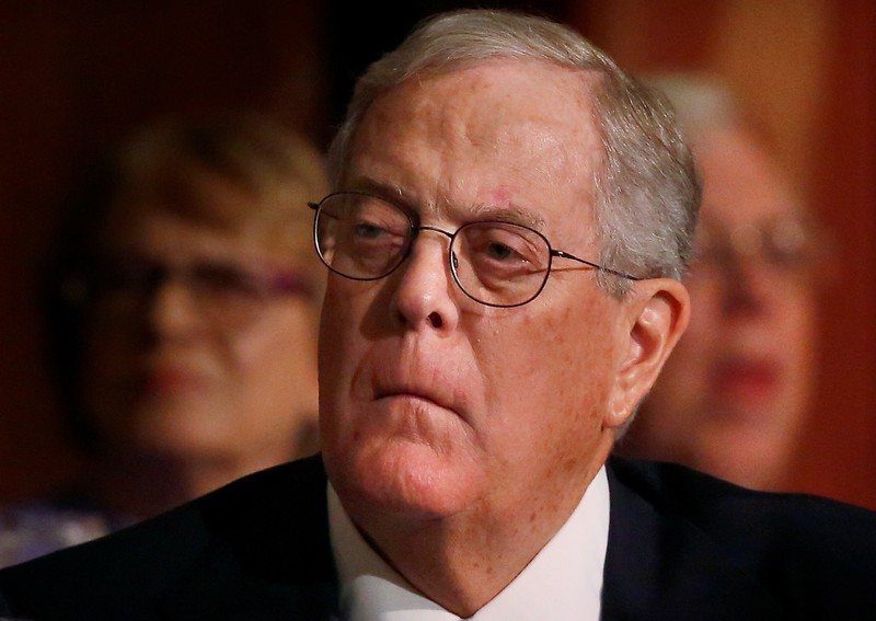 FILE PHOTO: David Koch, executive vice president of Koch Industries, attends an Economic Club