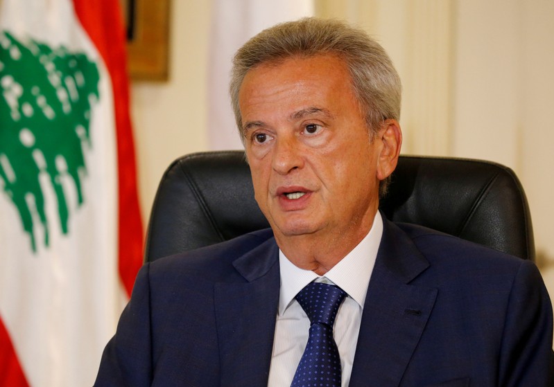 FILE PHOTO: Lebanon's Central Bank Governor Riad Salameh speaks during an interview with