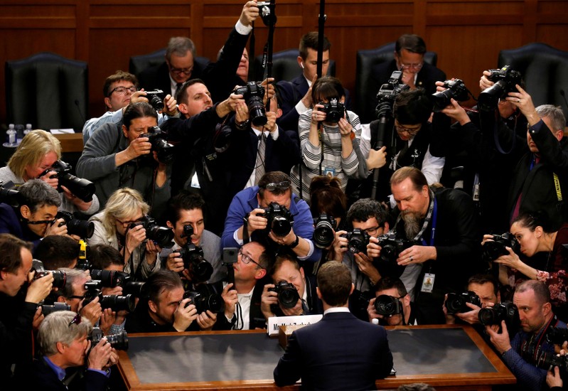 FILE PHOTO: Facebook CEO Zuckerberg arrives to testify before a U.S. Senate joint hearing on