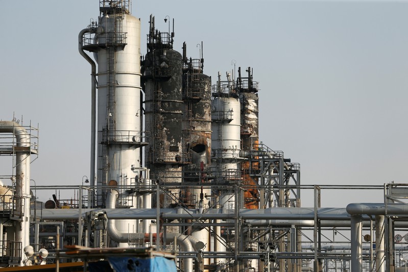 View of the damaged site of Saudi Aramco oil facility in Abqaiq
