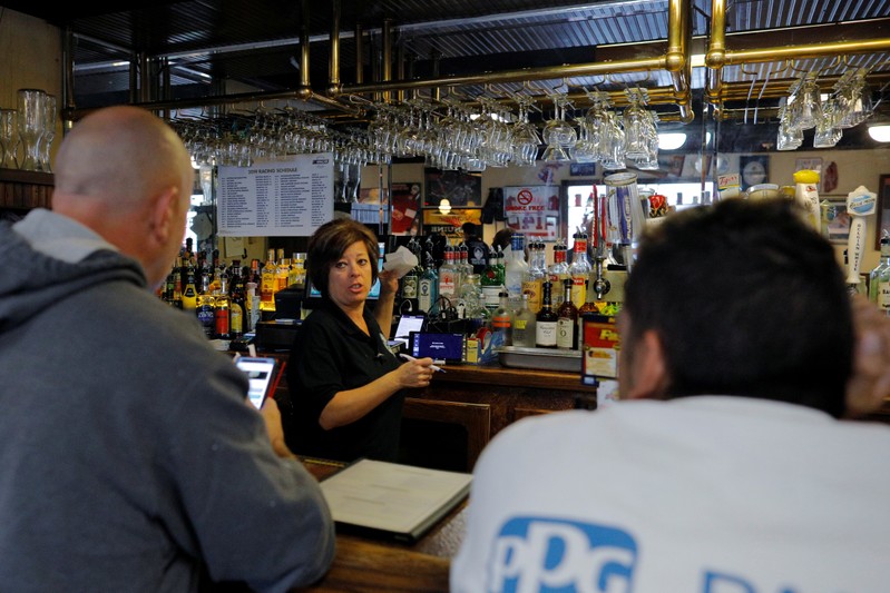 Jeanne Bonner works behind the bar at Latina Restaurant & Pizzeria near the GM Flint Truck