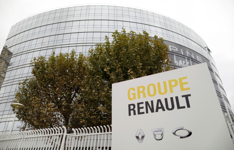 French carmaker Renault headquarters is seen ahead of the company's news conference in