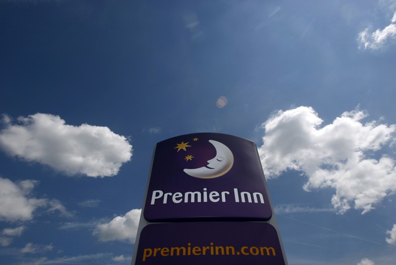 The sign of a Premier Inn hotel is seen in Ashby de la Zouch