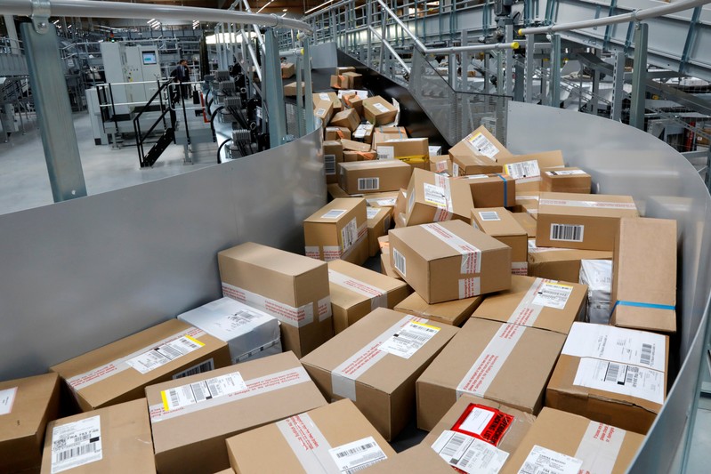 FILE PHOTO: Packages are seen at the new package sorting and delivery UPS (United Parcel