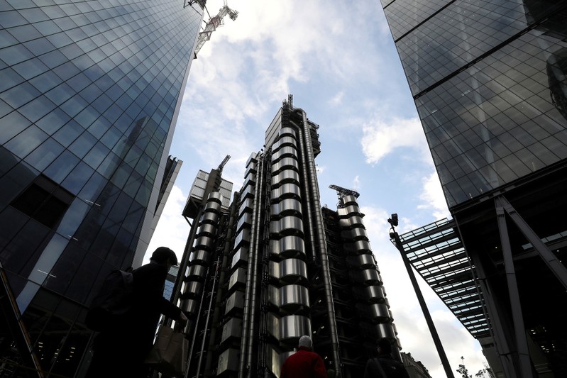 FILE PHOTO: The Lloyd's of London building is lit by winter sun in the City of London financial