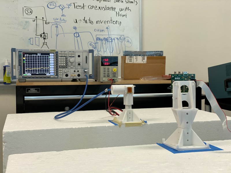 Radio frequency testing equipment is seen at a lab owned by Keyssa Inc in Campbell, California