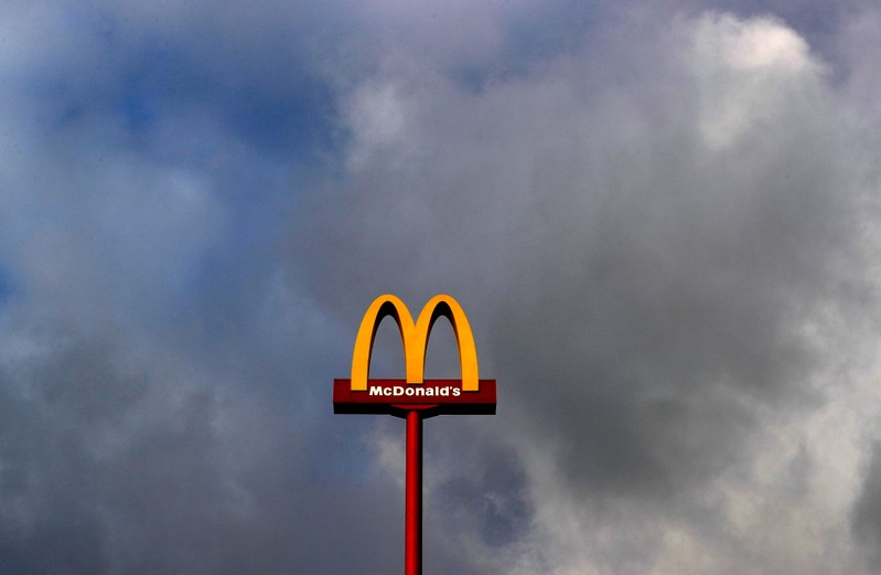 FILE PHOTO: A sign for the U.S. fast food restaurant chain McDonald's is seen outside one of