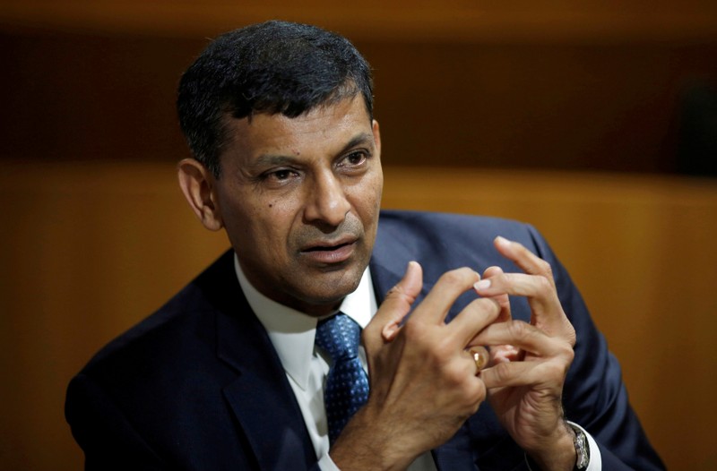 FILE PHOTO: India’s former RBI Governor Rajan, gestures during an interview with Reuters in