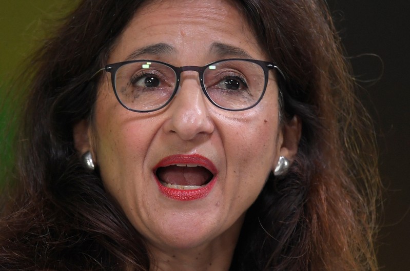 FILE PHOTO: Bank of England Deputy Governor Minouche Shafik delivers a speech at a financial