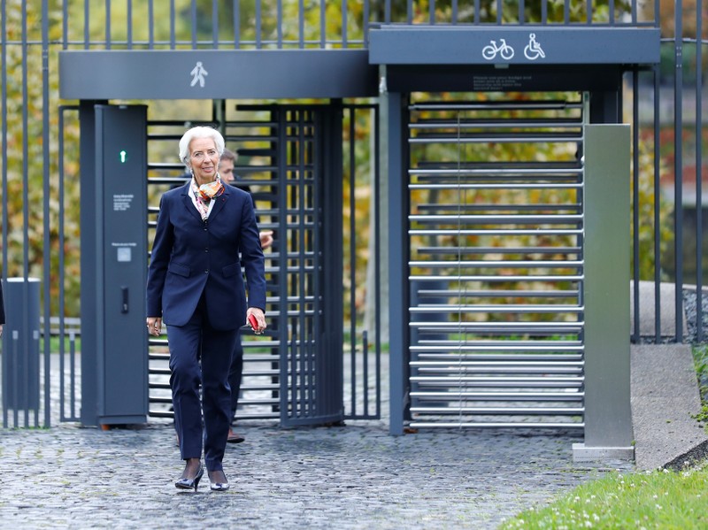 European Central Bank's President Lagarde arrives at the ECBs headquarter in Frankfurt