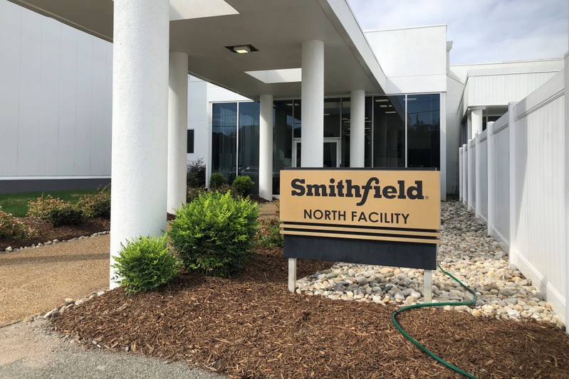 Smithfield Foods' hog slaughterhouse is seen in Smithfield