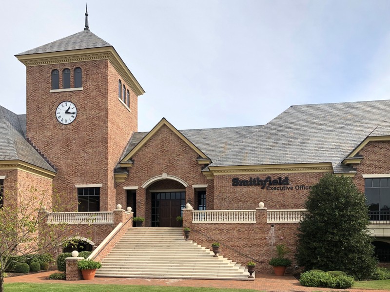 The headquarters of Smithfield Foods, owned by China's WH Group, are seen in Smithfield