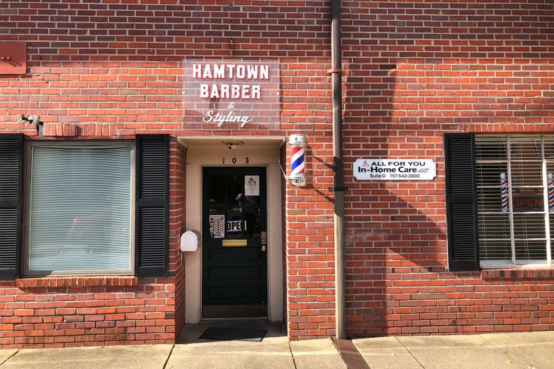 Hamtown Barber & Styling is seen in the self-proclaimed ham capital of America, in Smithfield