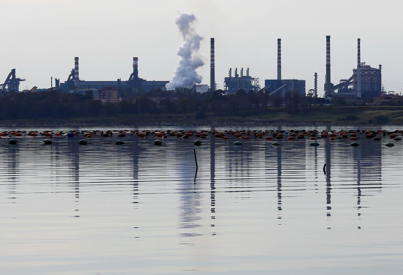 The ILVA steel plant is seen in Taranto