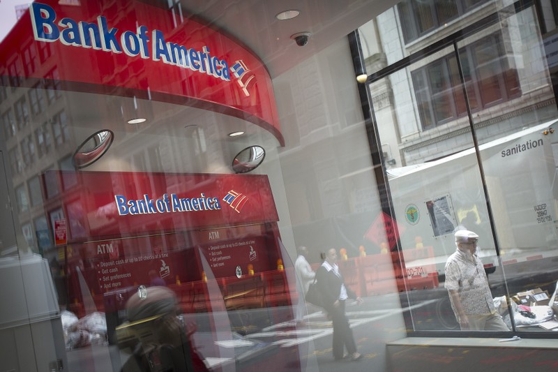 A Bank Of America ATM is pictured in the Manhattan borough of New York