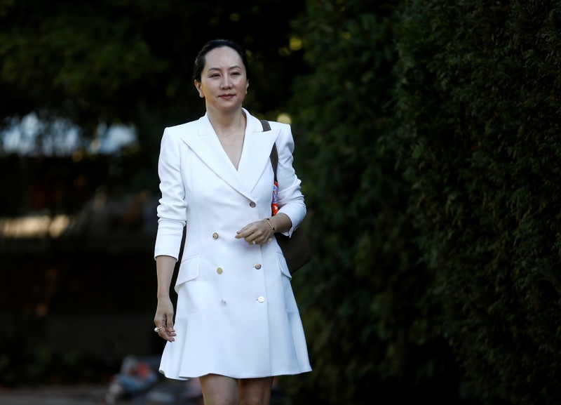 Huawei Technologies Chief Financial Officer Meng Wanzhou leaves her home to appear in British