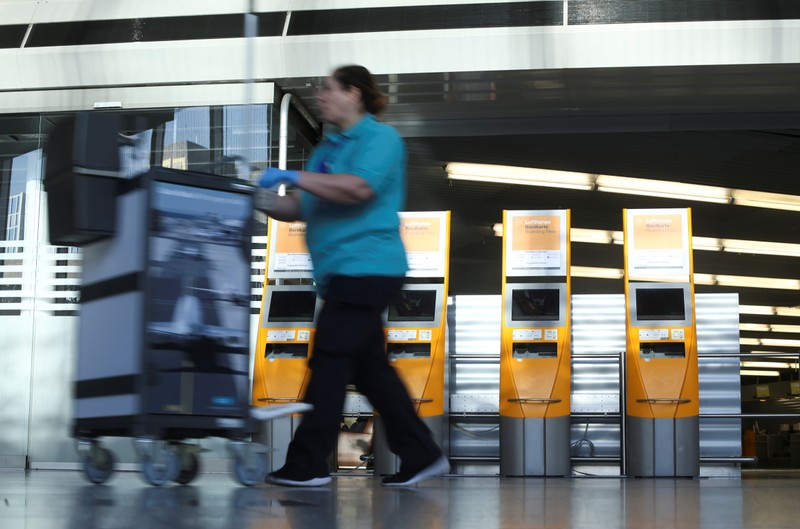 Strike of Germany's cabin crew union UFO at Frankfurt airport