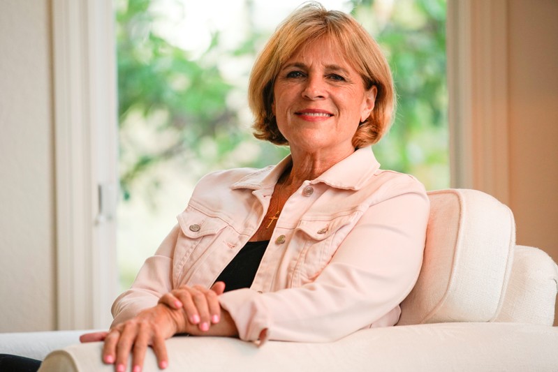 Paula Lawlor poses for a portrait in Solana Beach, California