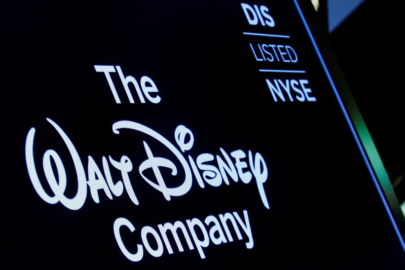 FILE PHOTO: A screen shows the trading info for The Walt Disney Company company on the floor of
