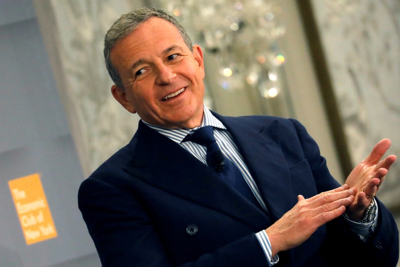 FILE PHOTO: Robert Iger, Chairman and CEO at The Walt Disney Company speaks to the Economic