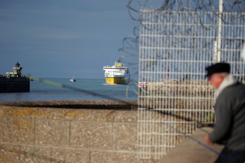 The Transferries ferry Cote d'Albatre arrives in the harbour of Dieppe