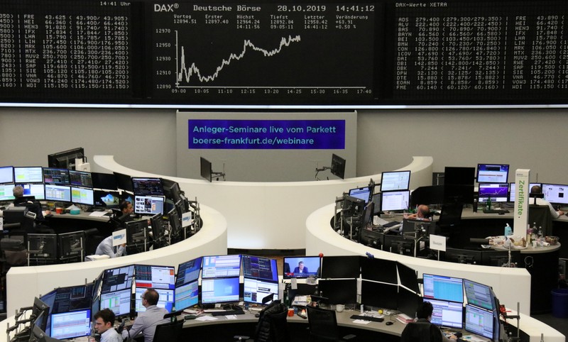 The German share price index DAX graph at the stock exchange in Frankfurt