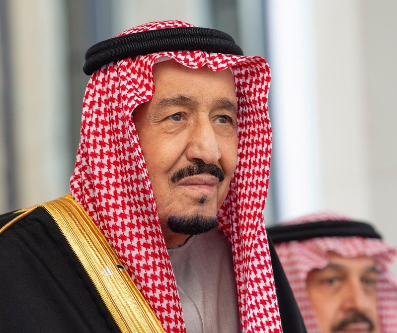 Saudi Arabia's King Salman bin Abdulaziz Al Saud arrives to address the Shura Council in Riyadh